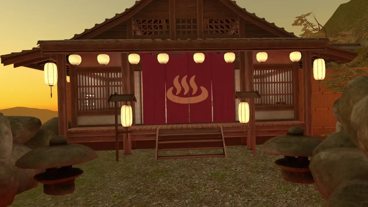 having fun at the hot spring