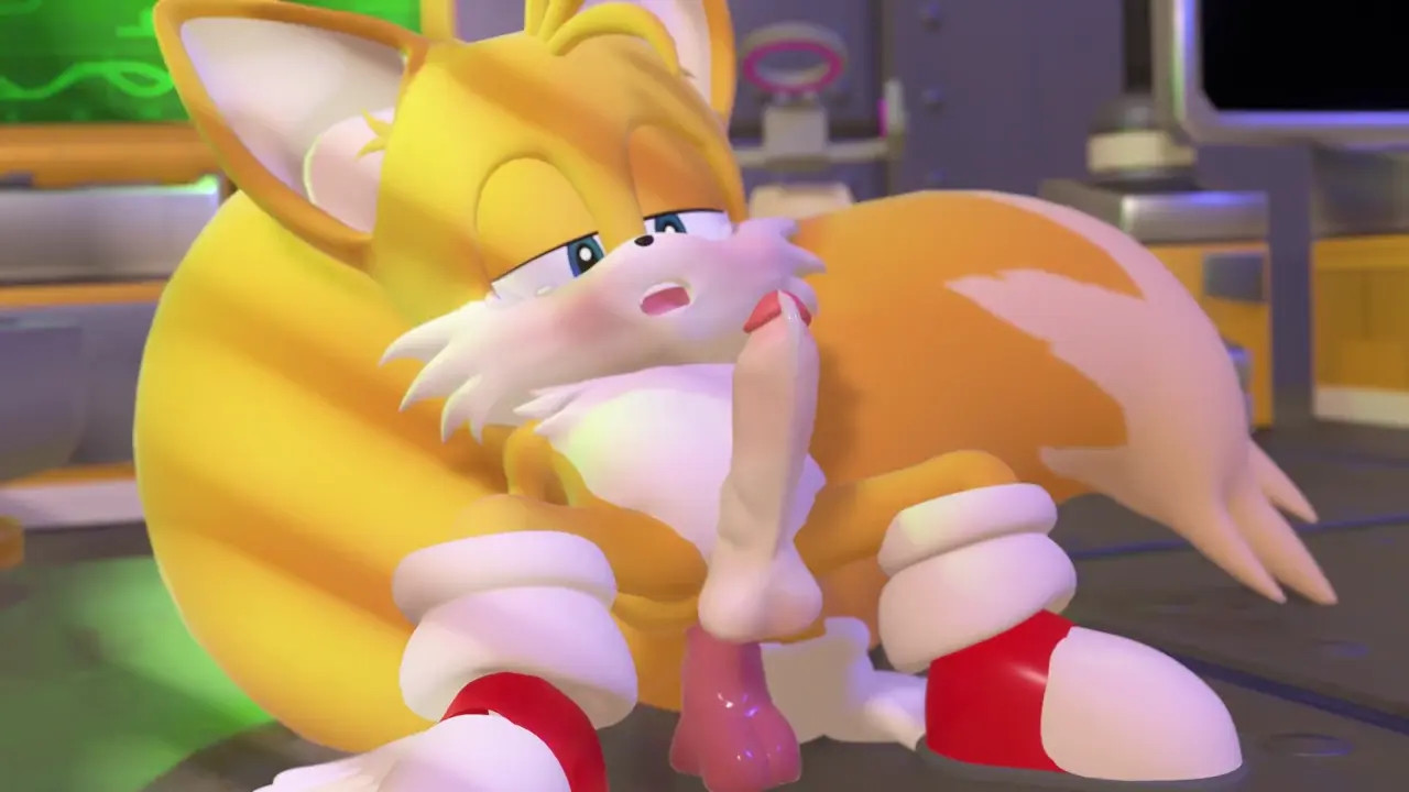 Tails riding Dildo