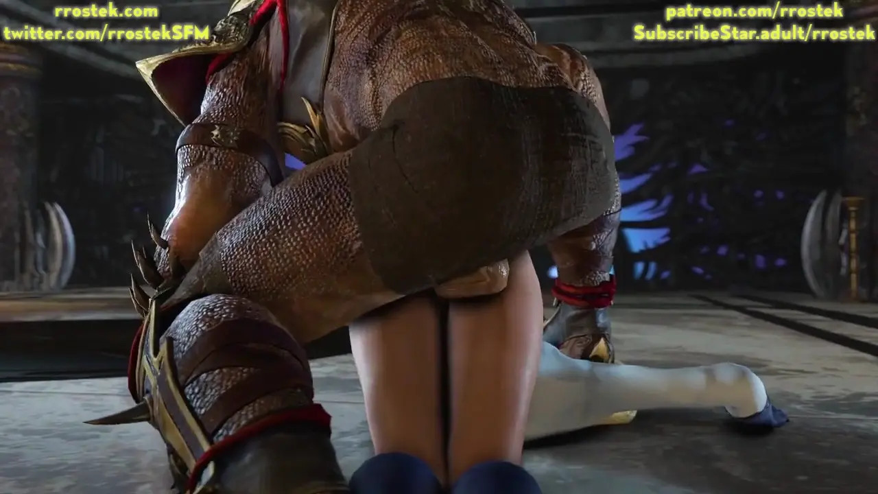 Shao Kahn breaking Power Girl's pussy from behind