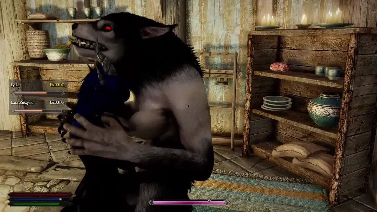 Slutty Futa Succubus and her werewolf sextoy PUBLIC