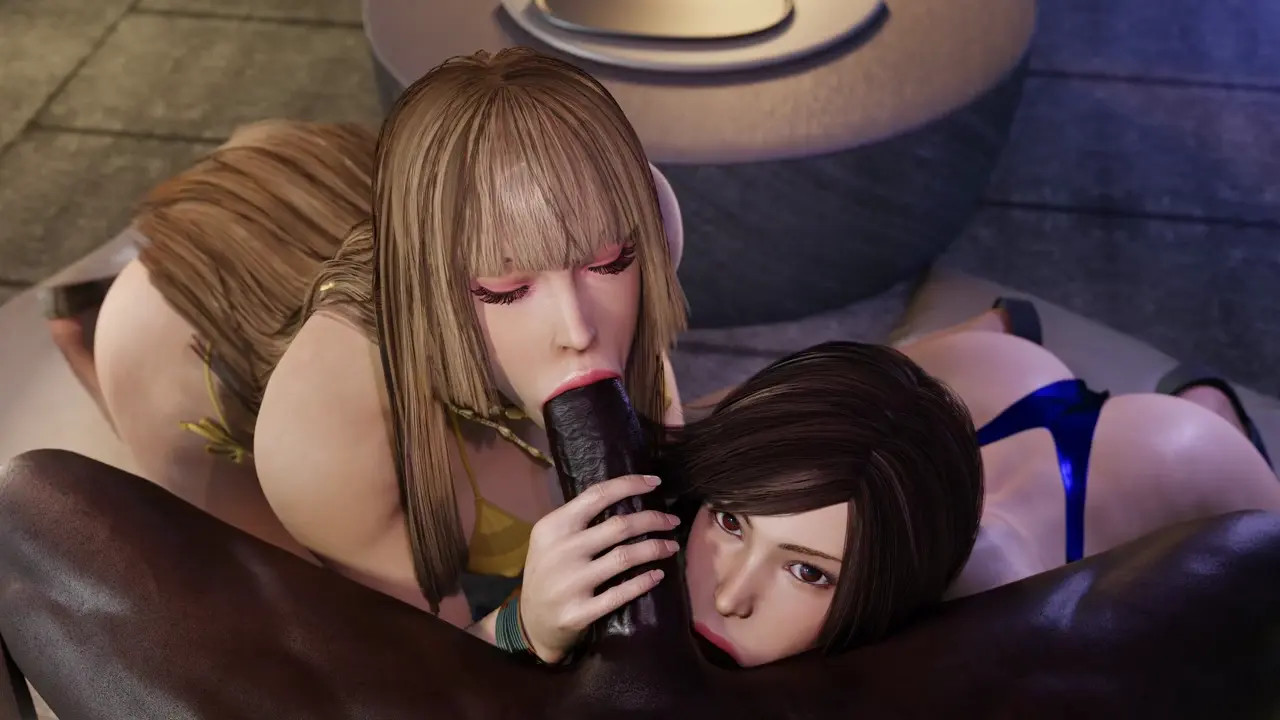 Asuka and Lili - Double BJ Beach Outfits [4k][Black][Saveass]