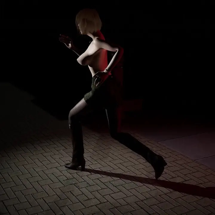RE4 Ashley Running - Turntable - Topless (4K)