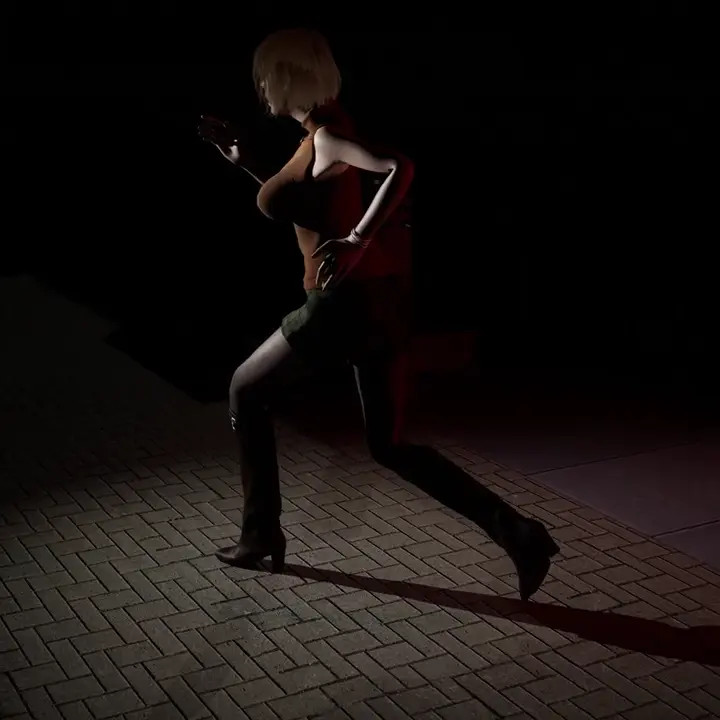 RE4 Ashley Running - Turntable - Clothed (4K)
