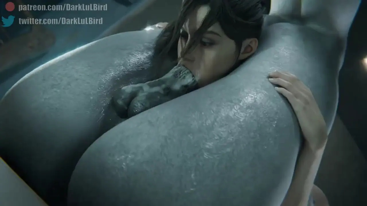 Claire Redfield headlocked by Mrs.X