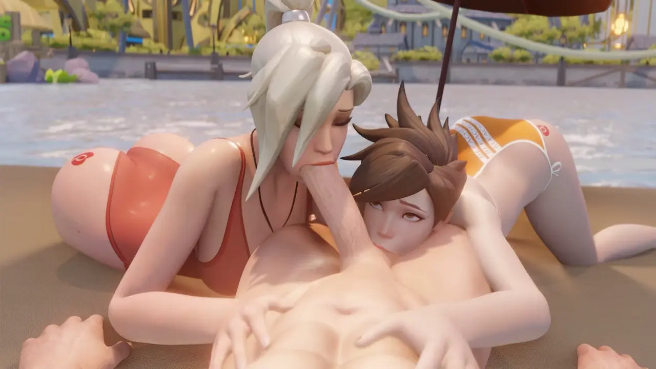 Mercy and Tracer suck dick (Bleached)