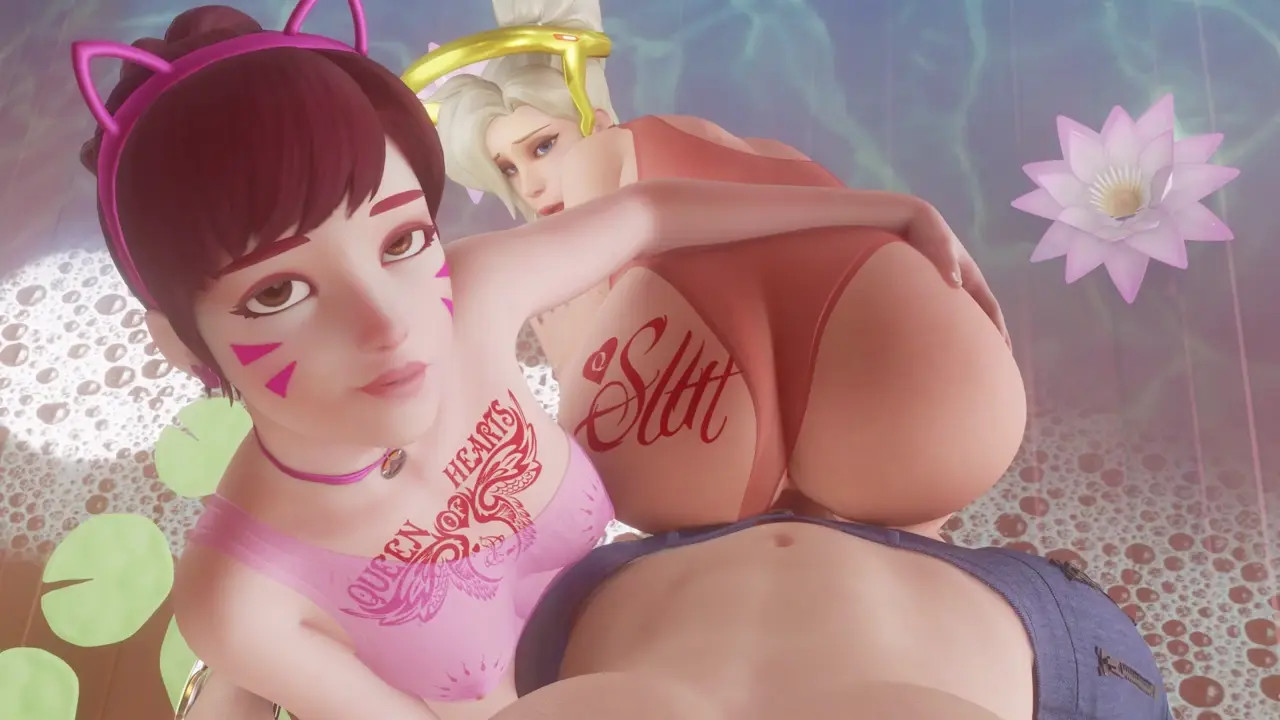 D.VA and Mercy Threesome (Bleached)