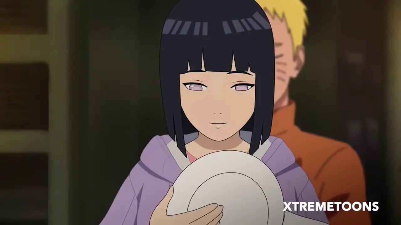 Naruto comes home and fucks his wife Hinata while she washes the dishes