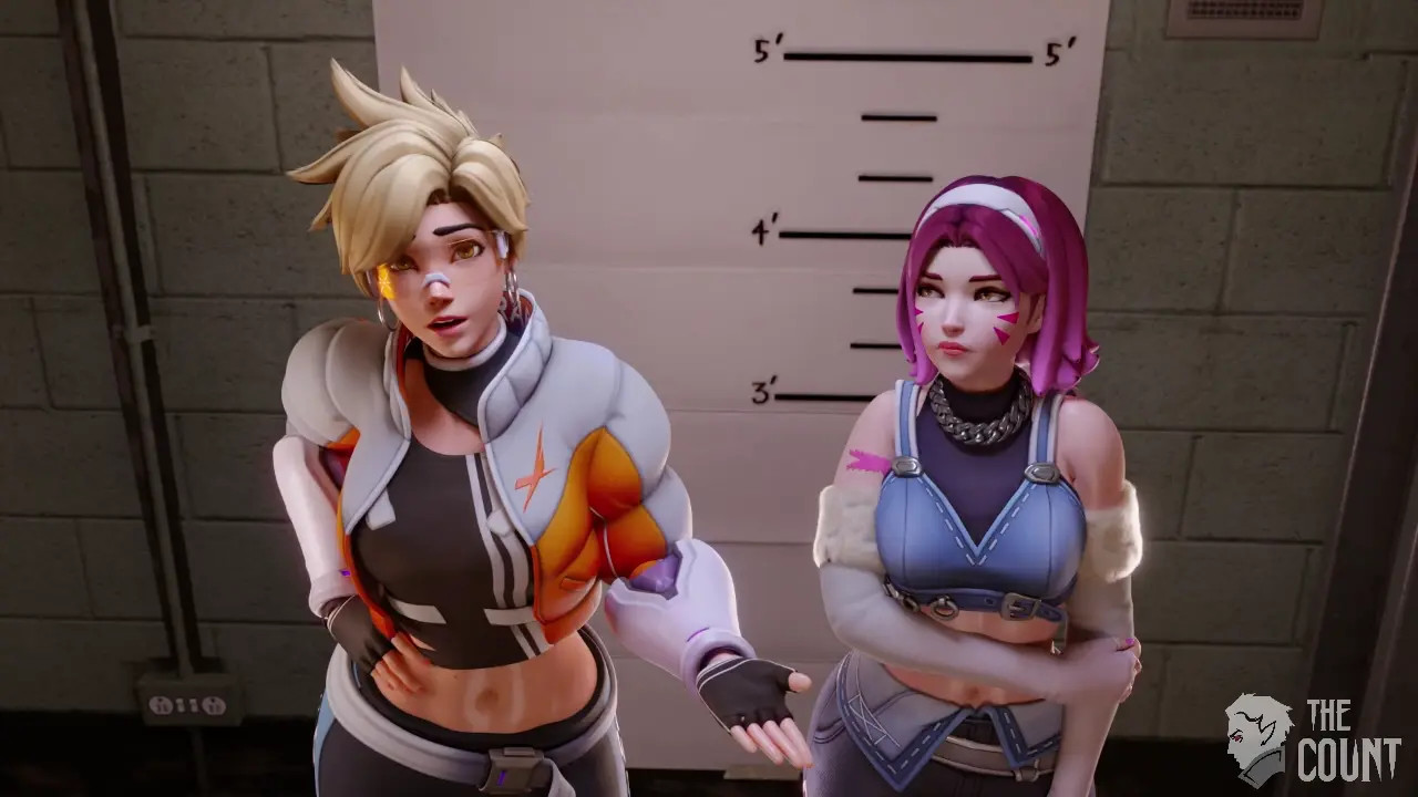 Tracer and D.Va caught by the police intro part 1. [TheCount]