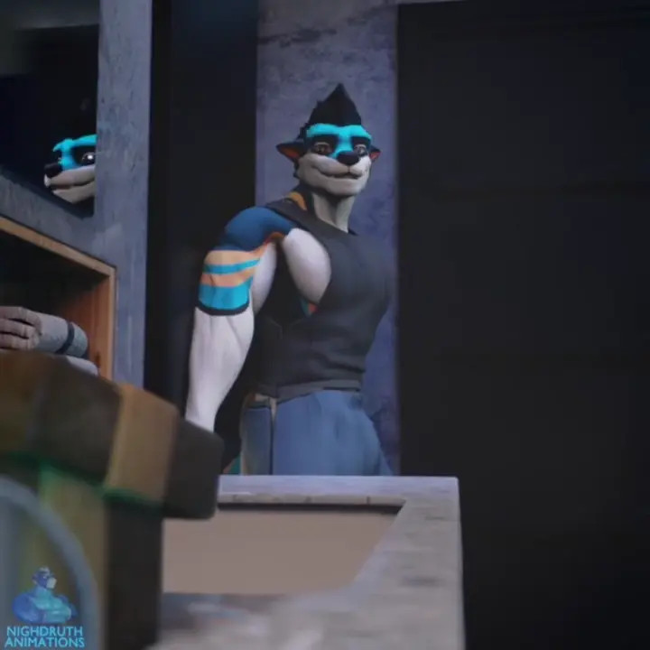 Geordie muscle, and cock growth animation~