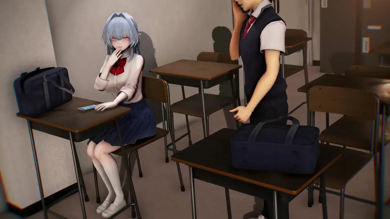 【逆NTRエルフVol.1】清楚なエルフJKに耳舐め逆NTRされてフェラチオ誘惑されまくる動画