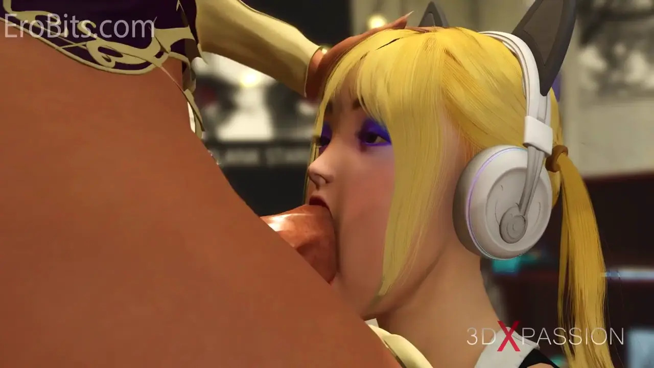 Esmeralda. Futanari Heroine of Mobile Legends bangs a gamer girl