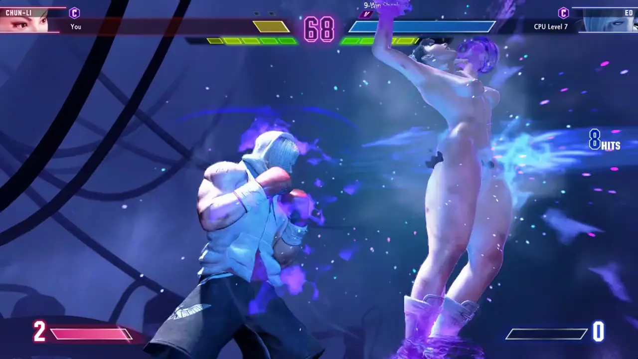 Chun Li gets used as a speedbag by Ed
