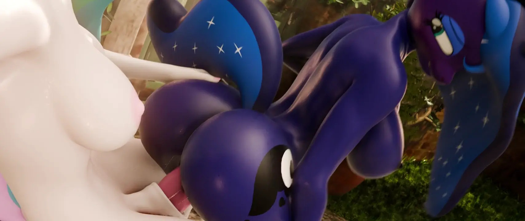 Celestia X Luna bench outdoors『Erostud』