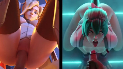 PEEK-A-SIDE - Mercy & Widow VS D.va & Kiriko [PMV/HMV]