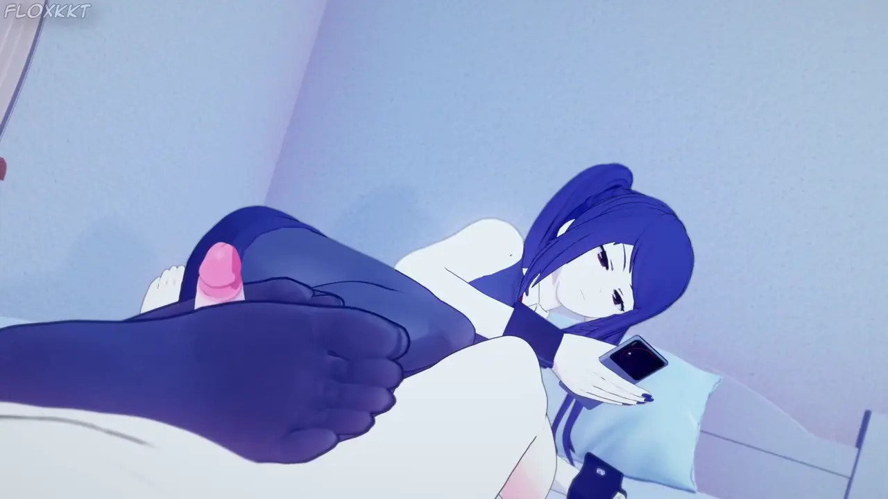 Blue hair girl footjob_[Bazett]