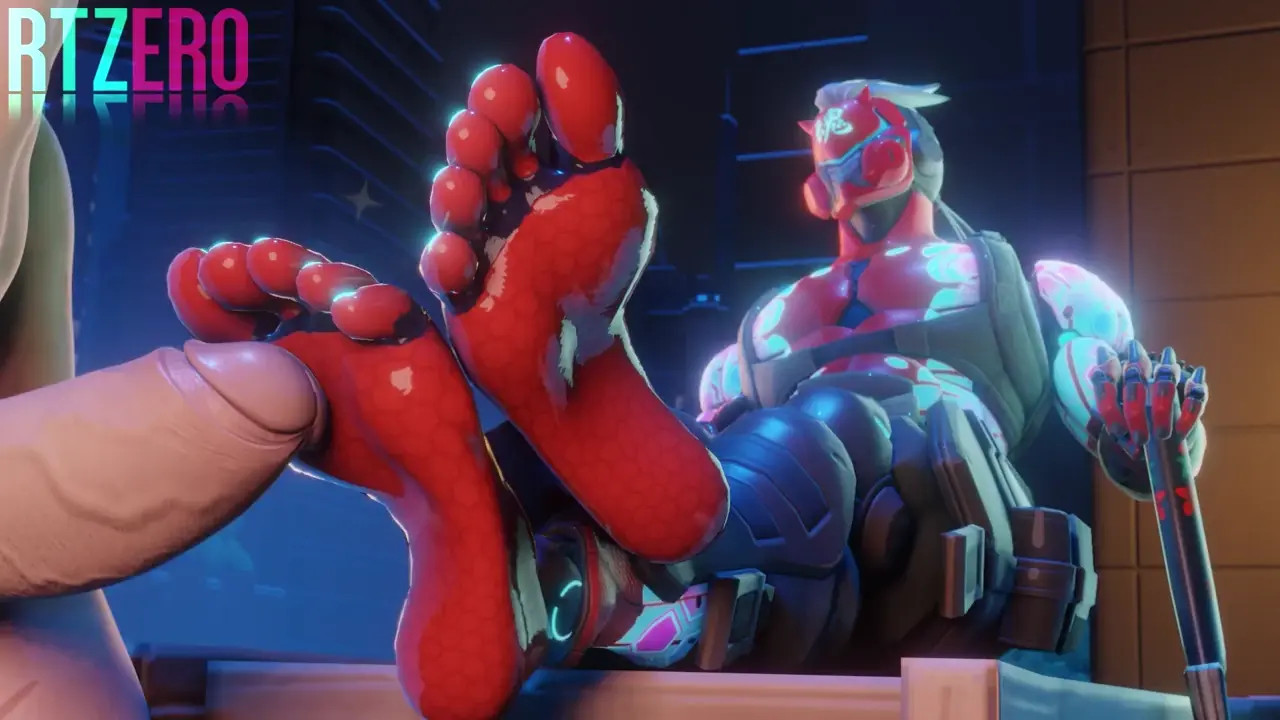 Overwatch Genji Gives Footjob