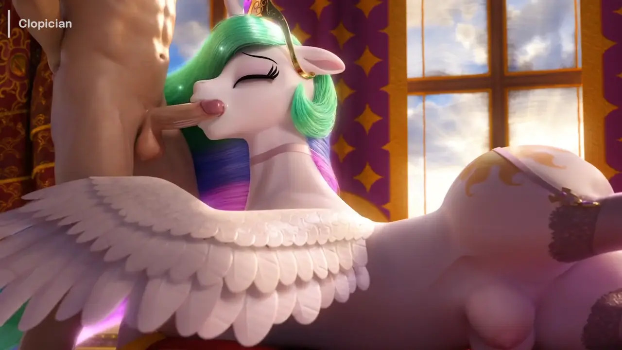 Clopician - Celestia Deepthroat Blowjob