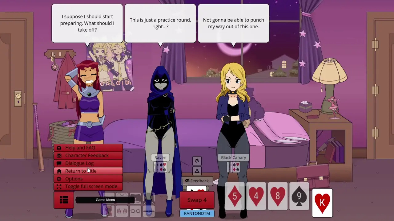 Strip Poker Night at the inventory all female chars in DC comics