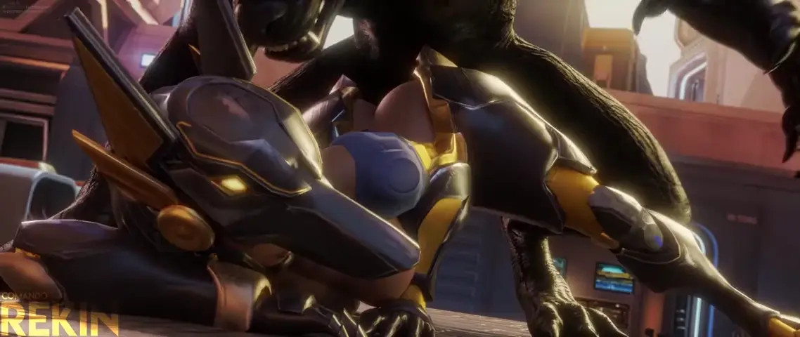 Pharah getting bred by a werewolf