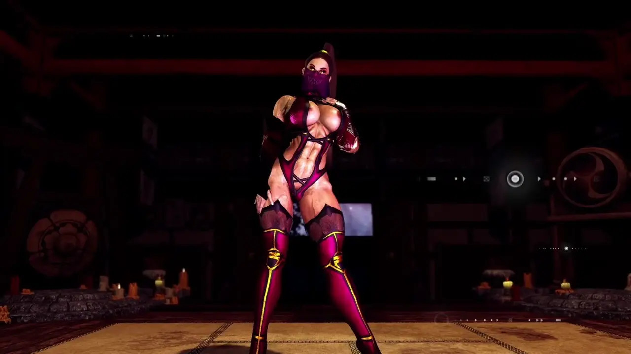 Muscular thick Mileena tempts you to serve her in exchange for hot night