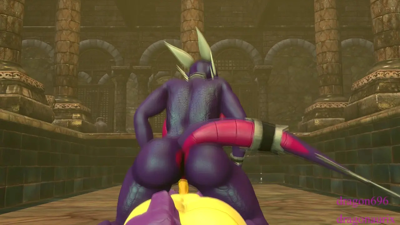 Spyro and Cynder cowgirl (backside)