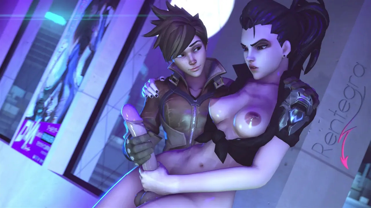 tracer give widowmaker a handjob [Rentegra]