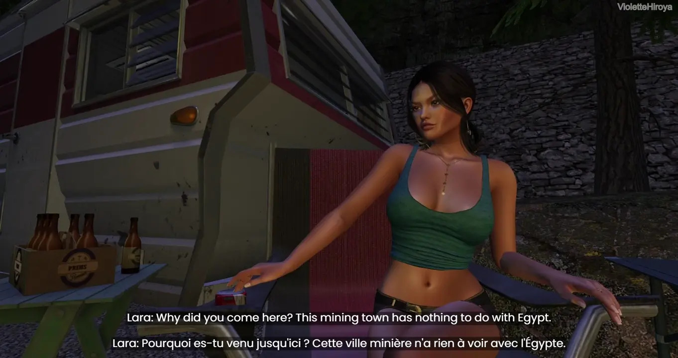 Lara at the Anael mines with the monsters