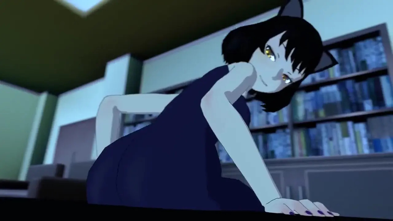 Yang squished by giant Blake booty - CLOTHED.