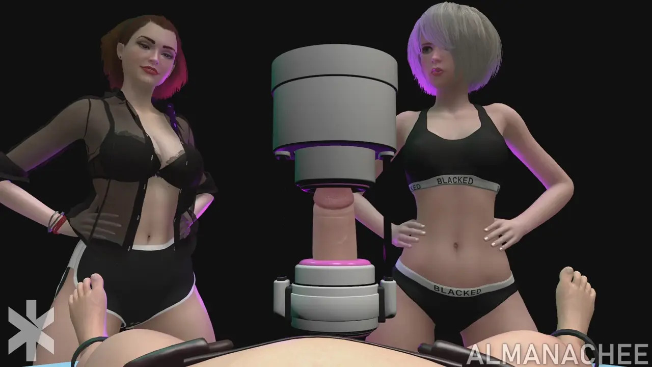 Forced cum extraction by two mistresses [Almanachee]