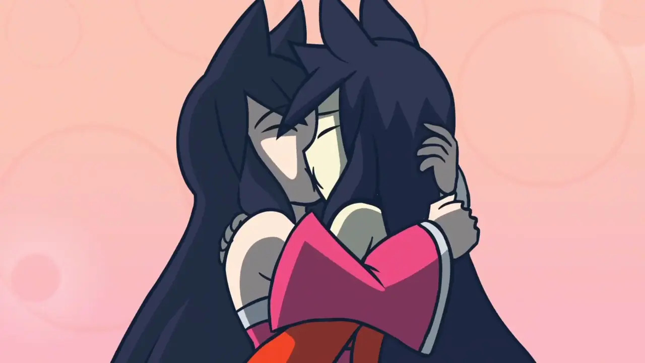 Ahri selfcest kissing