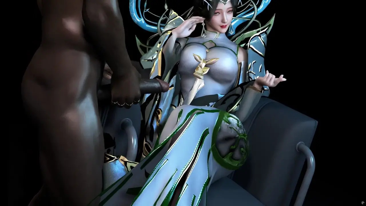 Seducing the sexy goddess with a hard cock