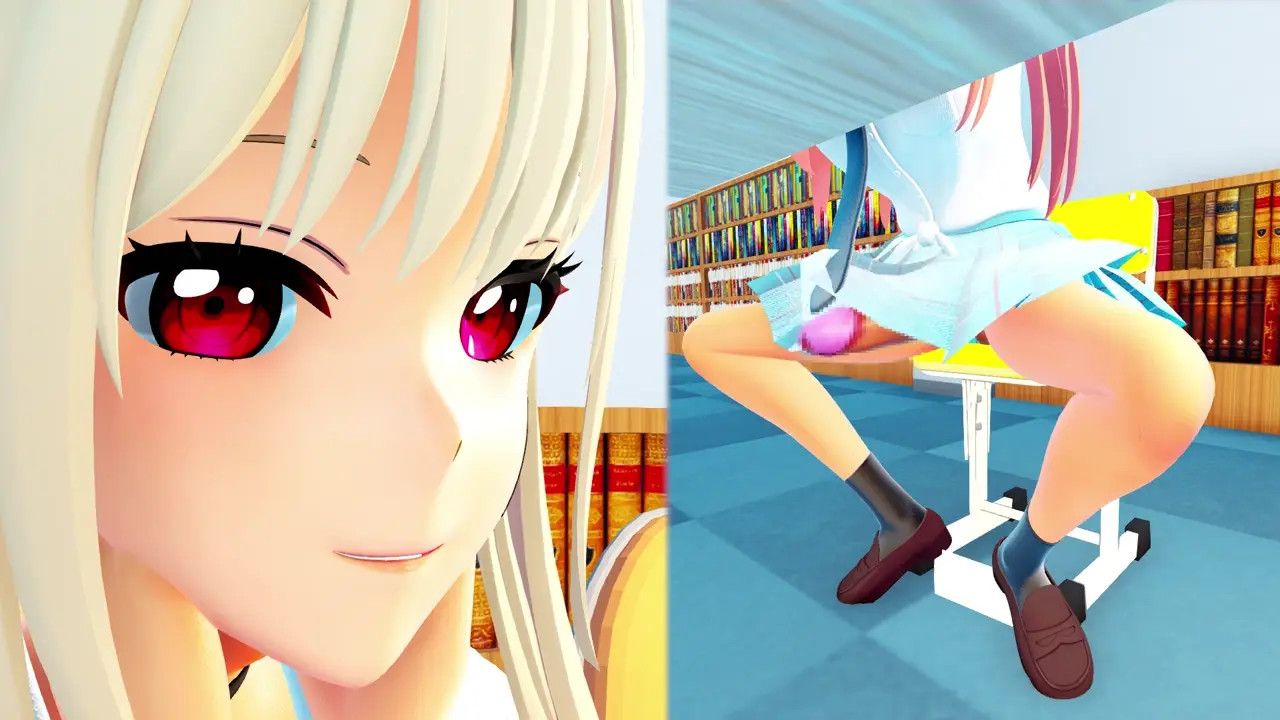 (FutanariMilk12) Futanari exposure in the school library part