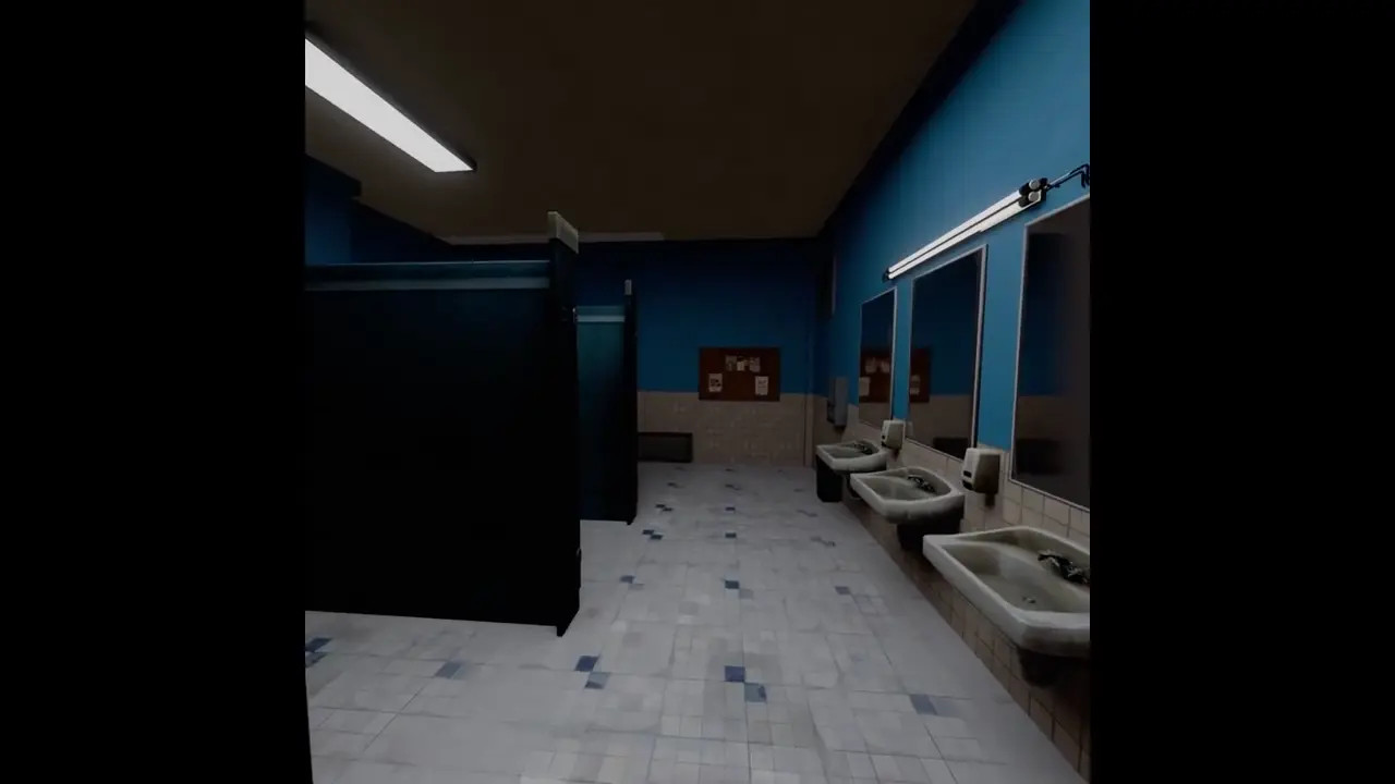 chica chasing in the toilets