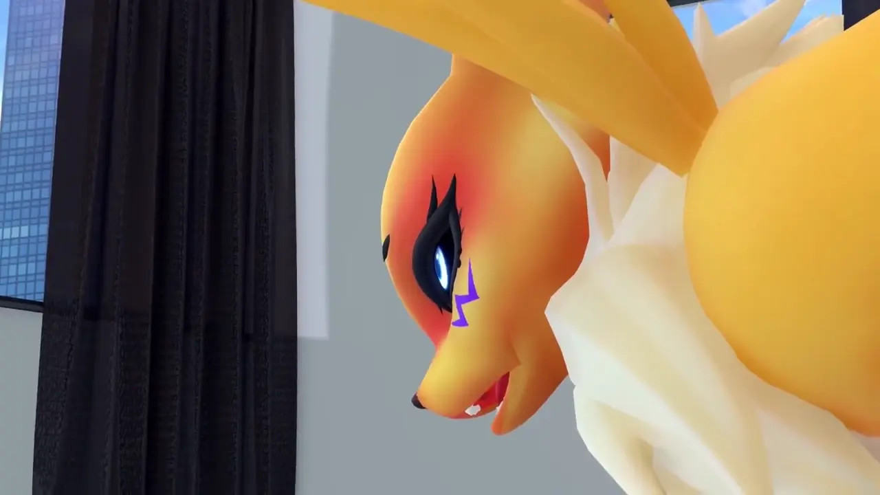 Renamon has sex with a horse dildo with another Renamon gay