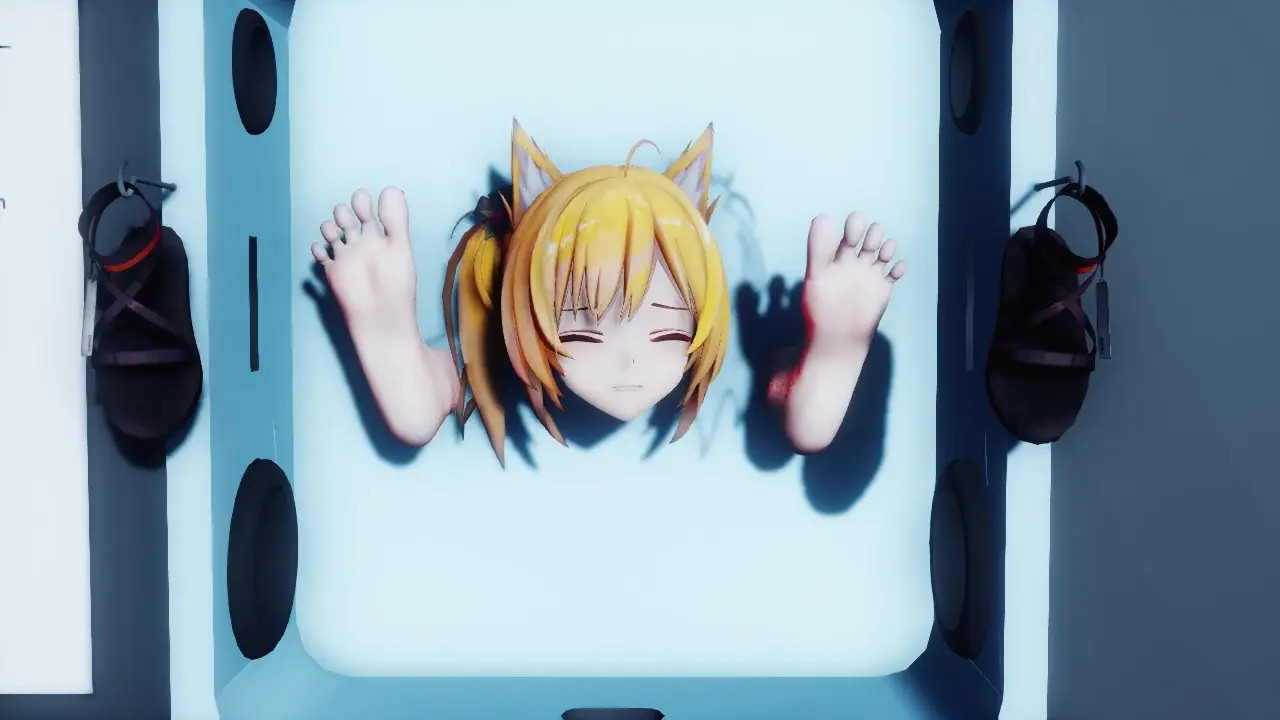Catgirl Stuck in a Wall and Tickled