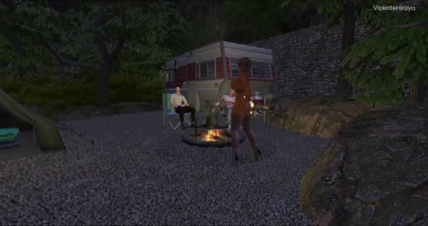A submissive is camping with her stepbro master and a friend