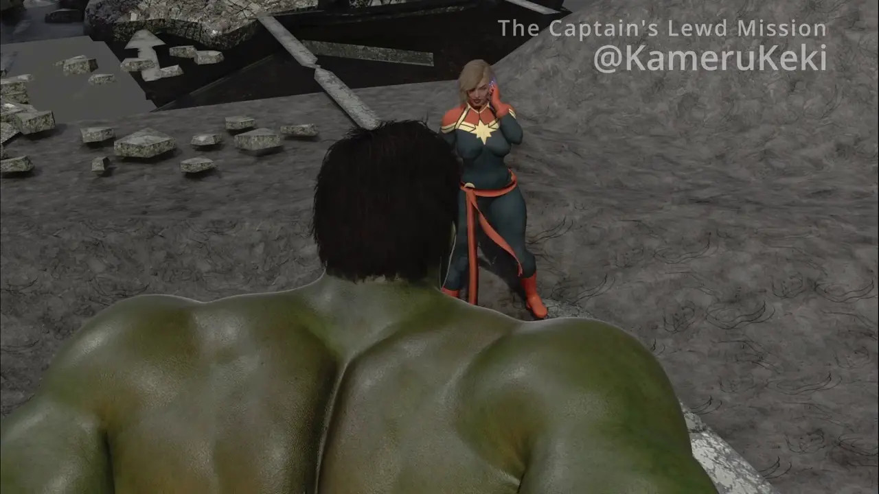 Captain Marvel calms the Hulk