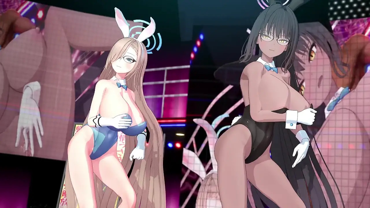 [MMD]Asuna and Karin BunnyBunny DanceShowTime Glasses Ver