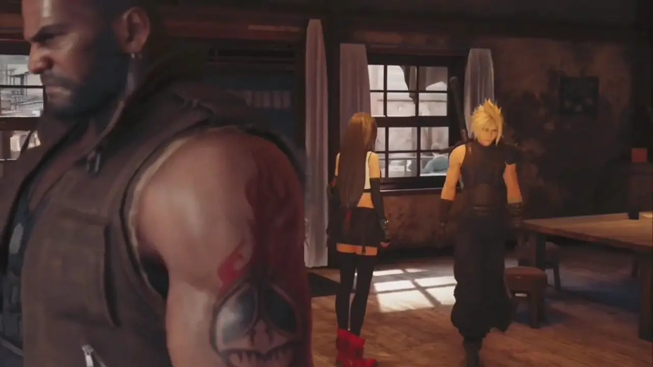 Cloud and Tifa's post-drinking revelry.