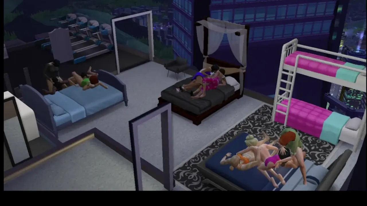 San Myshuno futa on female orgy