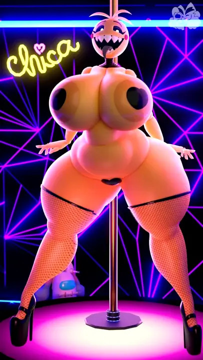 Toy Chica pole dancing