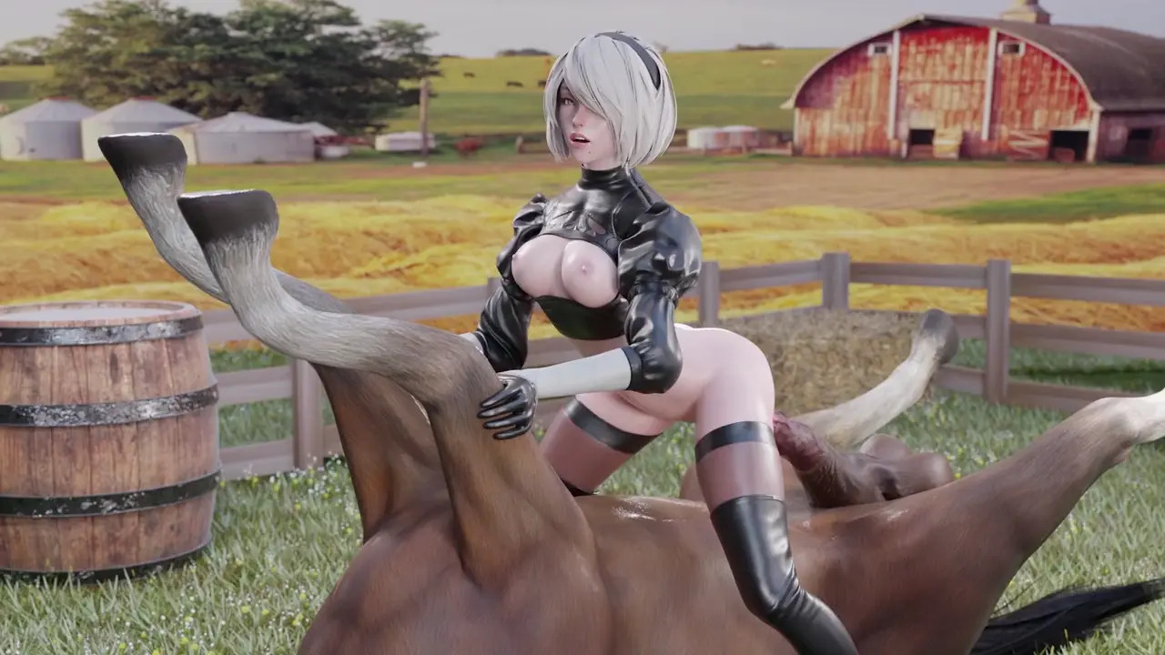 2B Enjoying Horse Cock 2 [Callmehaymaker] [4K]
