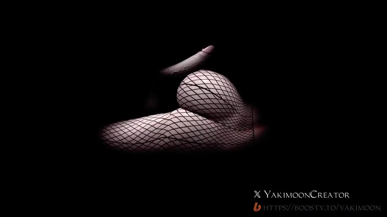 Twerking cock in mesh tights