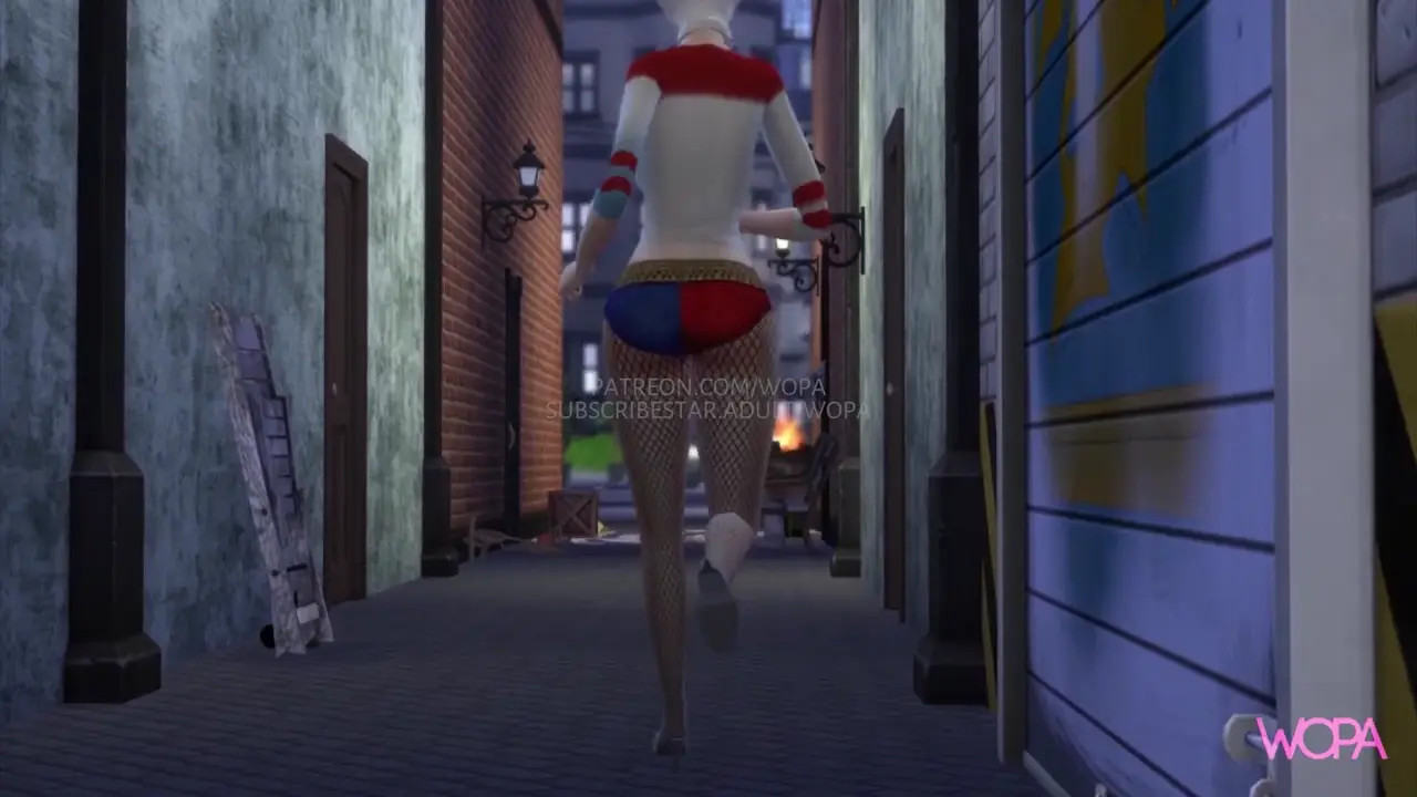 Harley Quinn teasing batman until she gets the bat's big dick