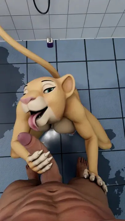 Nala in the shower