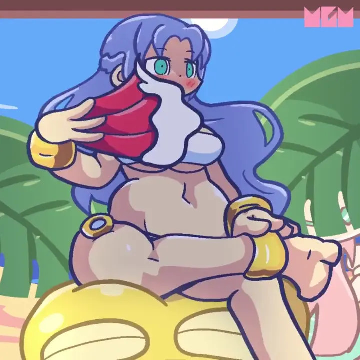 Rulue boucing on a puyo