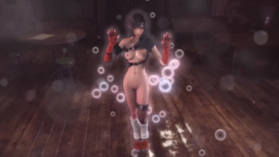 Athletic cutie Yuffie Kisaragi got drunk and poses half naked at midnight