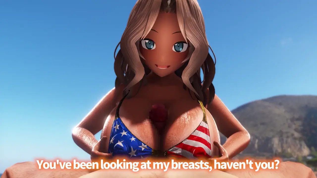 [ENG] A Woman Who Looks Good In A Stars & Stripes Bikini (Tanned) [Taka84]