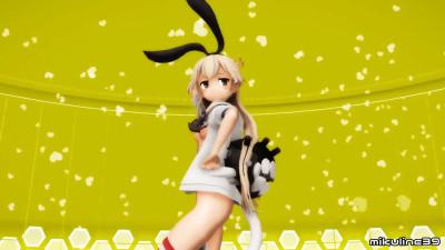 Shimakaze - Deep Blue Town (ver. 3) [MMD R18] Mikuline39