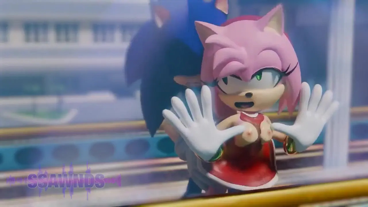 Sonic fuck Amy against glass
